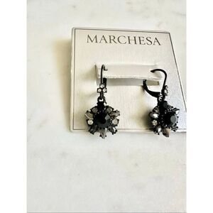 Marchesa black and gunmetal dangle earrings